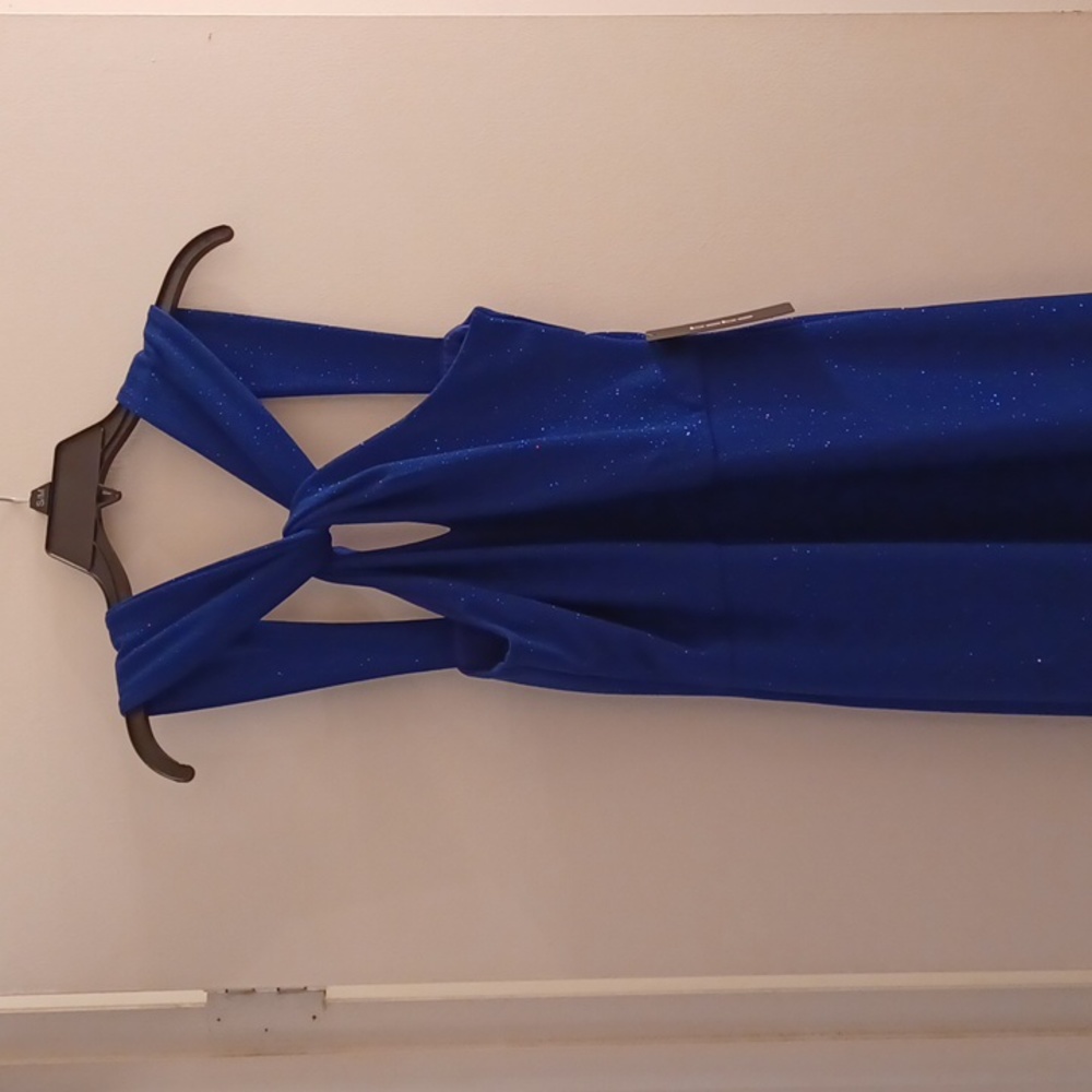 Bebe maxi royal blue sparkle dress....NEW!!